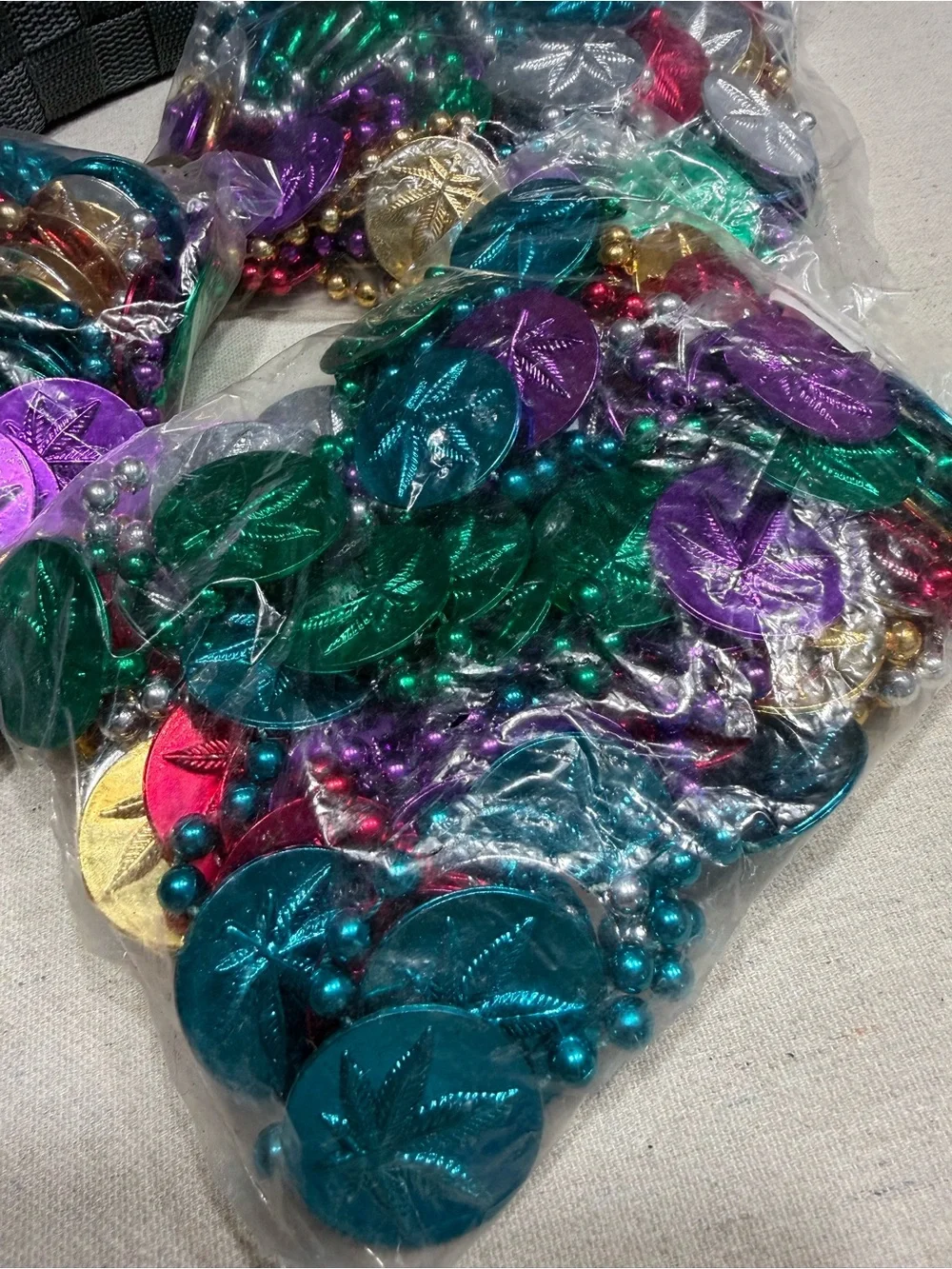 Festive Metallic Mardi Gras Bead Necklaces - Multicolor - NWT